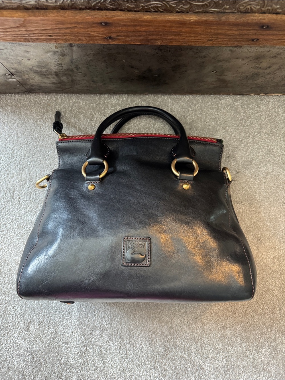 Dooney & Bourke HTF Florentine Leanna Satchel with strap in Black - Picture 8 of 13